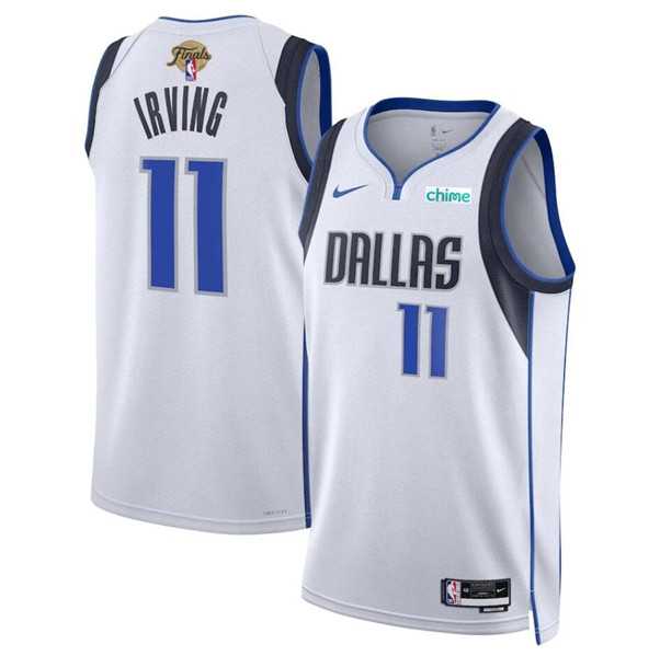 Men%27s Dallas Mavericks #11 Kyrie Irving White 2024 Finals Association Edition Stitched Basketball Jersey Dzhi->dallas mavericks->NBA Jersey